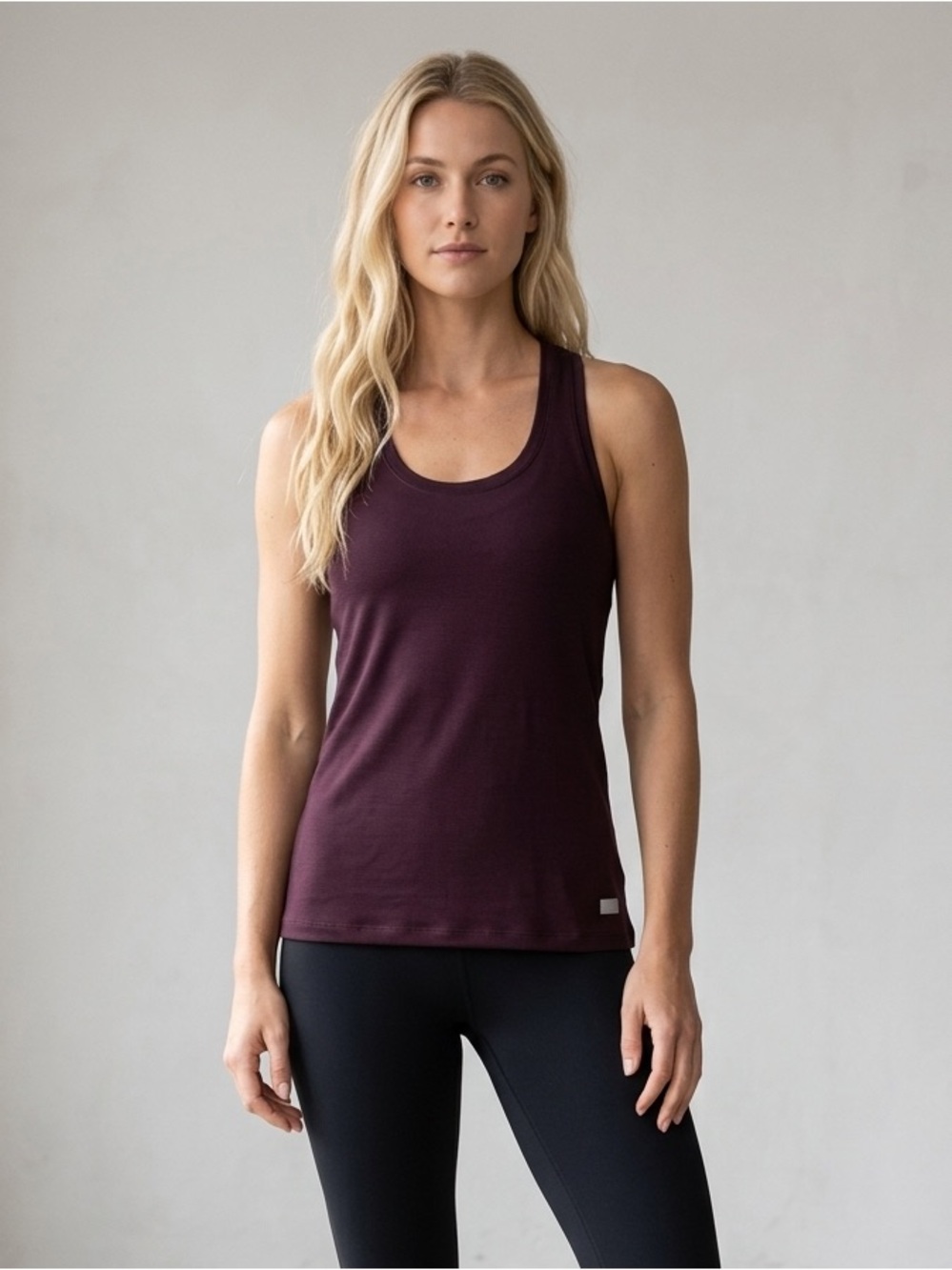 Vuori Deep Plum Scoop Neck Racerback Tank